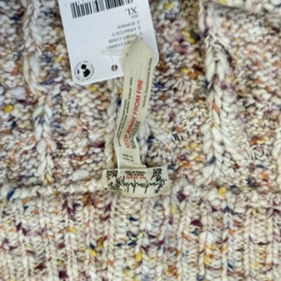 NWT Intimately Free People Under The Mistletoe Pants Knit Ivory Combo Sz XL - Picture 5 of 6